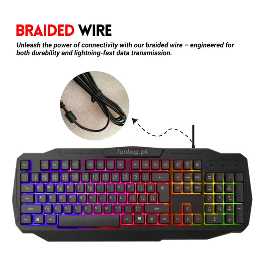 FunBug Ultimate 4in1 Gaming Setup! Mechanical Feeling RGB Gaming Keyboard and Mouse Combo with MousePad & Onikuma Gaming Headphones - Backlight Gaming Key Board, Mouse, Mouse Pad, Head Phone in Low Price - For Pubg Mobile Laptop PC Computer Game